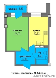 Продаю 1 комнатную квартиру 36 кв.м. за 1387 тыс.рублей - Изображение #2, Объявление #1527649